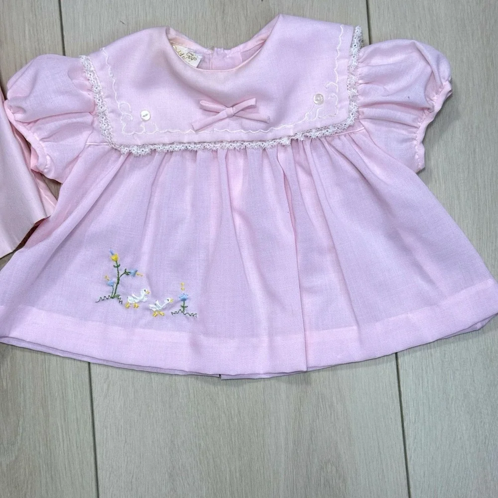 VTG Baby Togs Creation Pink Lace Embroidered Baby Dresses‎ Lot 2 Philippines